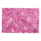 Heet Roze Multi-Textuur Vierkant Weefselpatroon Kussensloop (Achterkant)