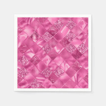 Heet Roze Multi-Textuur Vierkant Weefselpatroon