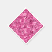 Heet Roze Multi-Textuur Vierkant Weefselpatroon Servet (Hoek)