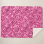 Heet Roze Multi-Textuur Vierkant Weefselpatroon Sherpa Deken (Voorkant (horizontaal))