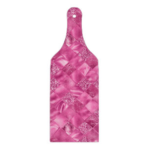 Heet Roze Multi-Textuur Vierkant Weefselpatroon Snijplank