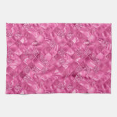 Heet Roze Multi-Textuur Vierkant Weefselpatroon Theedoek (Horizontaal)