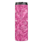 Heet Roze Multi-Textuur Vierkant Weefselpatroon Thermosbeker (Achterkant)