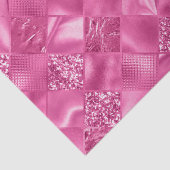 Heet Roze Multi-Textuur Vierkant Weefselpatroon Tissuepapier (Detail)