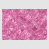 Heet Roze Multi-Textuur Vierkant Weefselpatroon Tissuepapier (Voorkant)