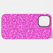 Heet roze namaak glitters iPhone hoesje (Achterkant horizontaal)