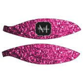 Heet roze namaak glitterspikkels glans Monogram na Basketbal (Panelen)