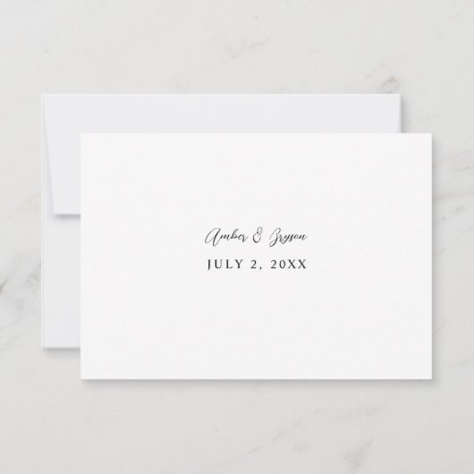 Heet Roze & Navy Blauw Bloemen geen Maaltijd V3 RSVP Kaartje (Achterkant)