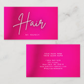 Heet Roze Neon Haar Visitekaartje (Voorkant / Achterkant)