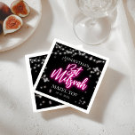 Heet roze neon-thema Bat Mitzvah  Servet<br><div class="desc">We zijn verheugd om onze moderne kalligrafie neon-geïnspireerde suite te introduceren voor een glow Bar of Bat Mitzvah! Deze leuke collectie bevat alles wat je nodig hebt, van servetten en papieren borden tot een welkomstbord en meer. Als je vragen hebt of hulp nodig hebt bij personalisatie, stuur ons dan een...</div>