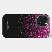 Heet Roze Nep Glitter Bokeh iPhone Hoesje (Achterkant horizontaal)
