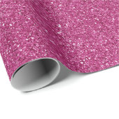 Heet Roze Nep Glitters  Cadeaupapier (Rol Hoek)