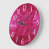 Heet Roze Nep Leer Grote Klok (Hoek)