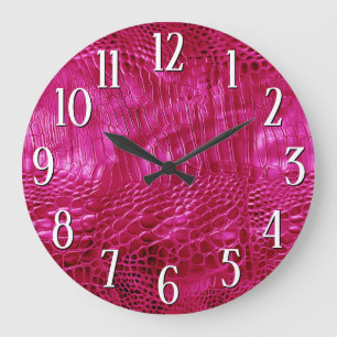 Heet Roze Nep Leer Grote Klok