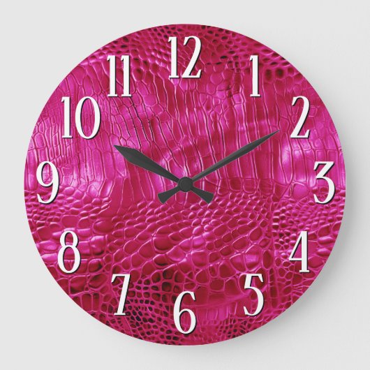 Heet Roze Nep Leer Grote Klok (Voorkant)