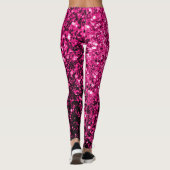Heet roze nepschitterende glitters leggings (Achterkant)