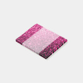 Heet roze nepschittertjes glinsteren post-it® notes (Schuin)