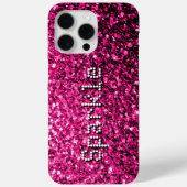 Heet roze nepschittertjes schittert Uw tekst Case-Mate iPhone Case (Achterkant)