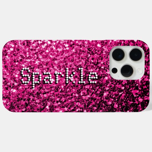 Heet roze nepschittertjes schittert Uw tekst Case-Mate iPhone Case (Achterkant (horizontaal))