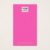 Heet roze of om het even welke kleur logo earring  visitekaartje (Voorkant)