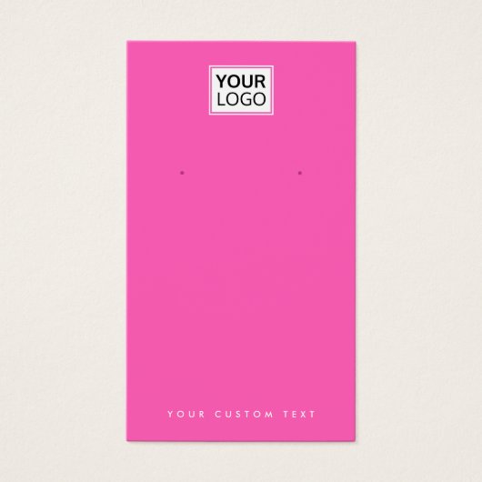 Heet roze of om het even welke kleur logo earring  visitekaartje (Voorkant)