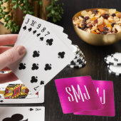 Heet Roze Ombre Folie Drieletter Monogram Pokerkaarten (Insitu)