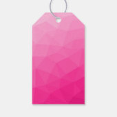 Heet roze ombre geometrisch mesh patroon Monogram Cadeaulabel (Achterkant)