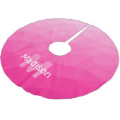 Heet roze ombre geometrisch mesh patroon Monogram Kerstboom Rok (Gekanteld)