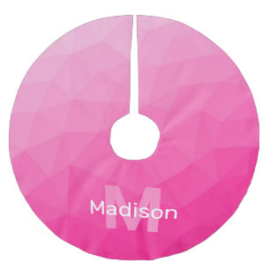 Heet roze ombre geometrisch mesh patroon Monogram Kerstboom Rok