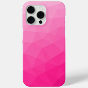 Heet roze ombre gradiënt geometrisch mesh patroon iPhone 15 pro max hoesje