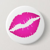 Heet Roze Ombre Kus Ronde Button 7,6 Cm (Voorkant)