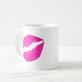 Heet Roze Ombre Lippenstift Kus Koffiemok (Voorkant links)