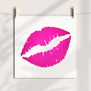 Heet Roze Ombre Lippenstift Kus Poster