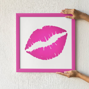 Heet Roze Ombre Lippenstift Kus Poster