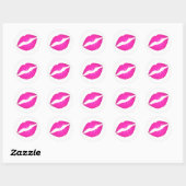 Heet Roze Ombre Lippenstift Kus Ronde Sticker (Vel)