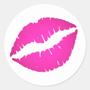 Heet Roze Ombre Lippenstift Kus Ronde Sticker