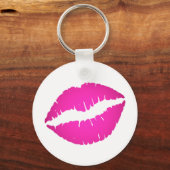 Heet Roze Ombre Lippenstift Kus Sleutelhanger (Voorkant)
