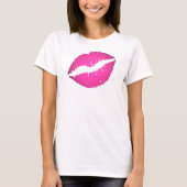 Heet Roze Ombre Lippenstift Kus T-shirt (Voorkant)