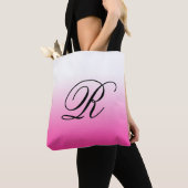 Heet roze ombre over elke kleur met monogram tote bag (Dichtbij)
