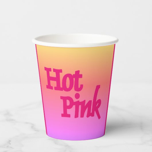 Heet Roze omgekeerde document koppen Papieren Bekers (Voorkant)