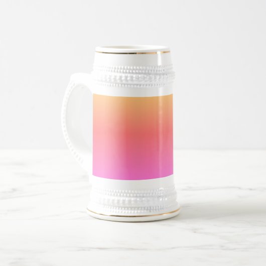 Heet Roze omgekeerde linker witte stein gouden tri Bierpul (Voorkant links)