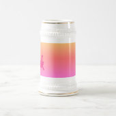 Heet Roze omgekeerde witte stein gouden trim Bierpul (Center)