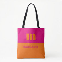 Heet roze & oranje aangepaste initiële naam modern