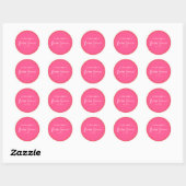 Heet roze oranje retro dambord bruiloftsfeest ronde sticker (Vel)