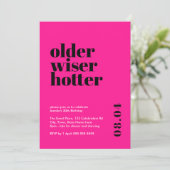 Heet Roze Ouder, Wijzer, Heter Verjaardag Kaart (Staand voorkant)