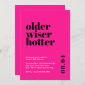 Heet Roze Ouder, Wijzer, Heter Verjaardag Kaart (Voorkant / Achterkant)