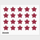 Heet roze over rode stijlvolle damastpatroon ster sticker (Vel)