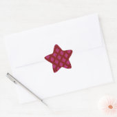 Heet roze over rode stijlvolle damastpatroon ster sticker (Envelop)
