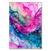 Heet Roze Paarse Alcoholinkt Individuele Naam Plaa Kaart (Achterkant)