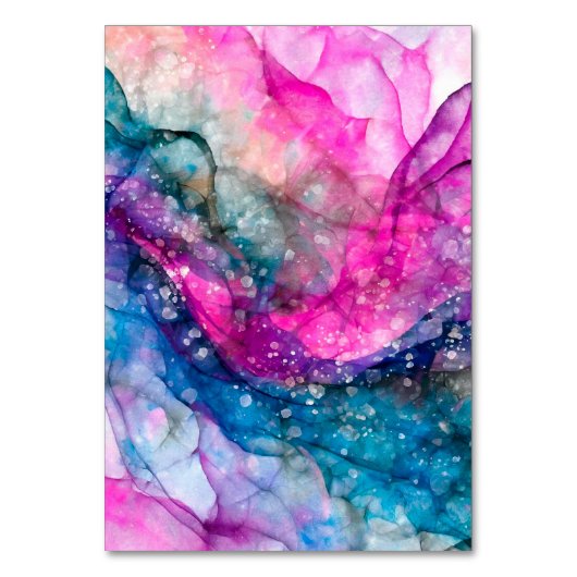 Heet Roze Paarse Alcoholinkt Individuele Naam Plaa Kaart (Achterkant)